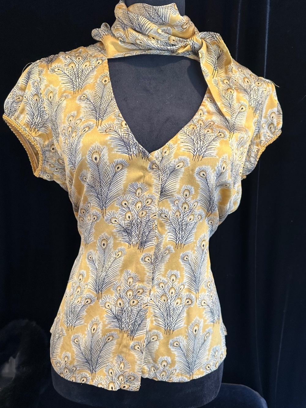 Free People Peacock Silk Blouse